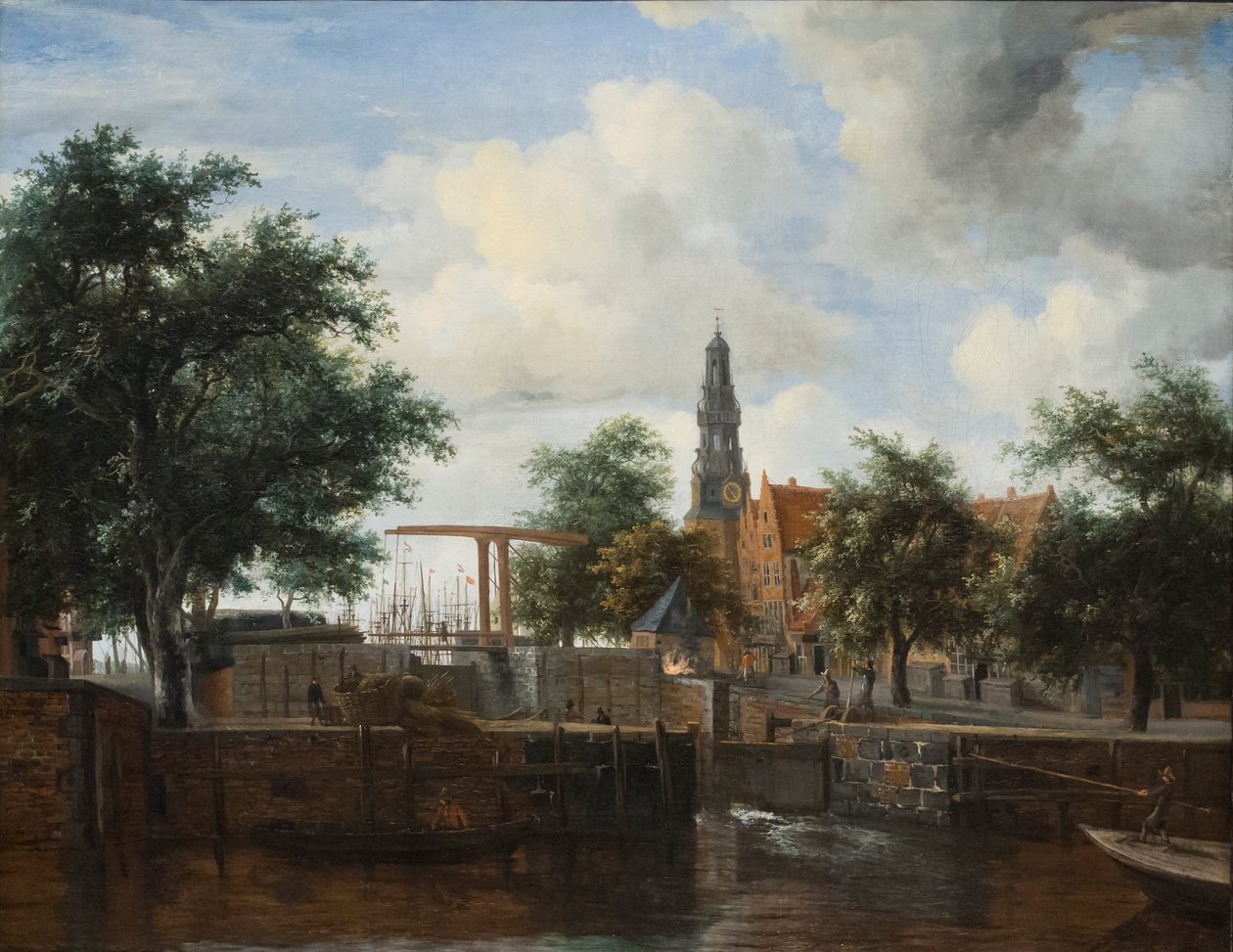 Haarlemin lukko, Amsterdam, noin 1663-35 (öljy kankaalle). tekijältä Meindert Hobbema