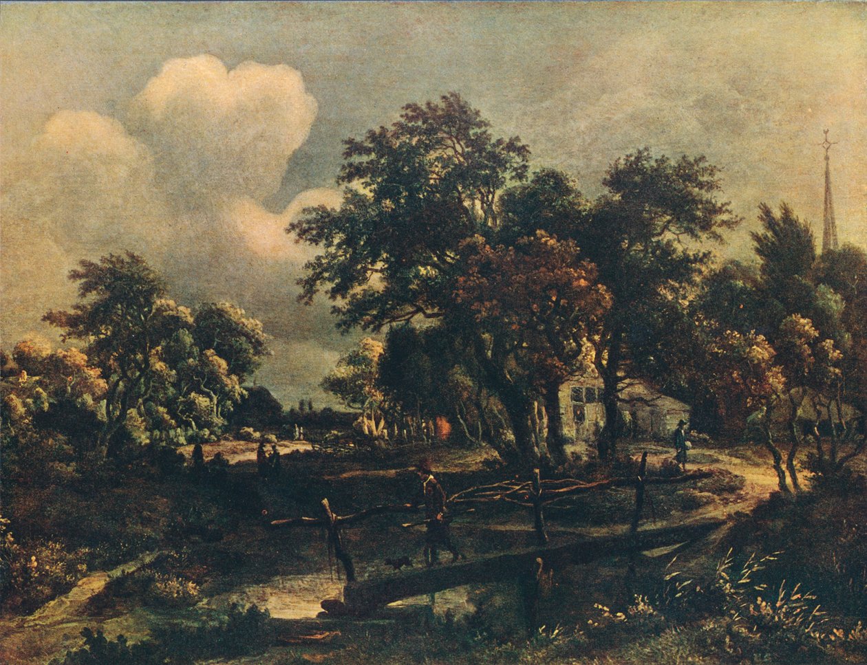 Maalaismainen silta, 1600-luku, 1909 tekijältä Meindert Hobbema