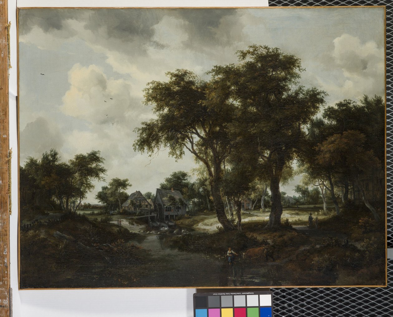 Vesimylly (The Trevor Landscape) (öljy kankaalle) tekijältä Meindert Hobbema