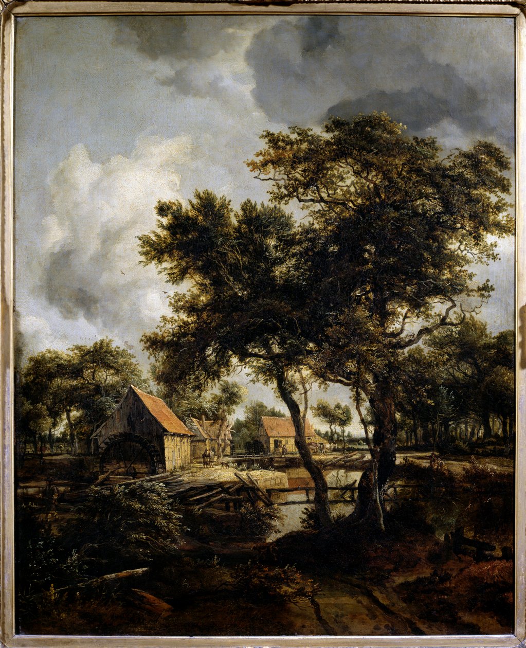 Vesimylly Meindert Hobbeman (1638-1709) maalaus (ec.flam.) 1600-luvun su. 0,8x0,66 m Pariisi, Musee du Louvre. tekijältä Meindert Hobbema