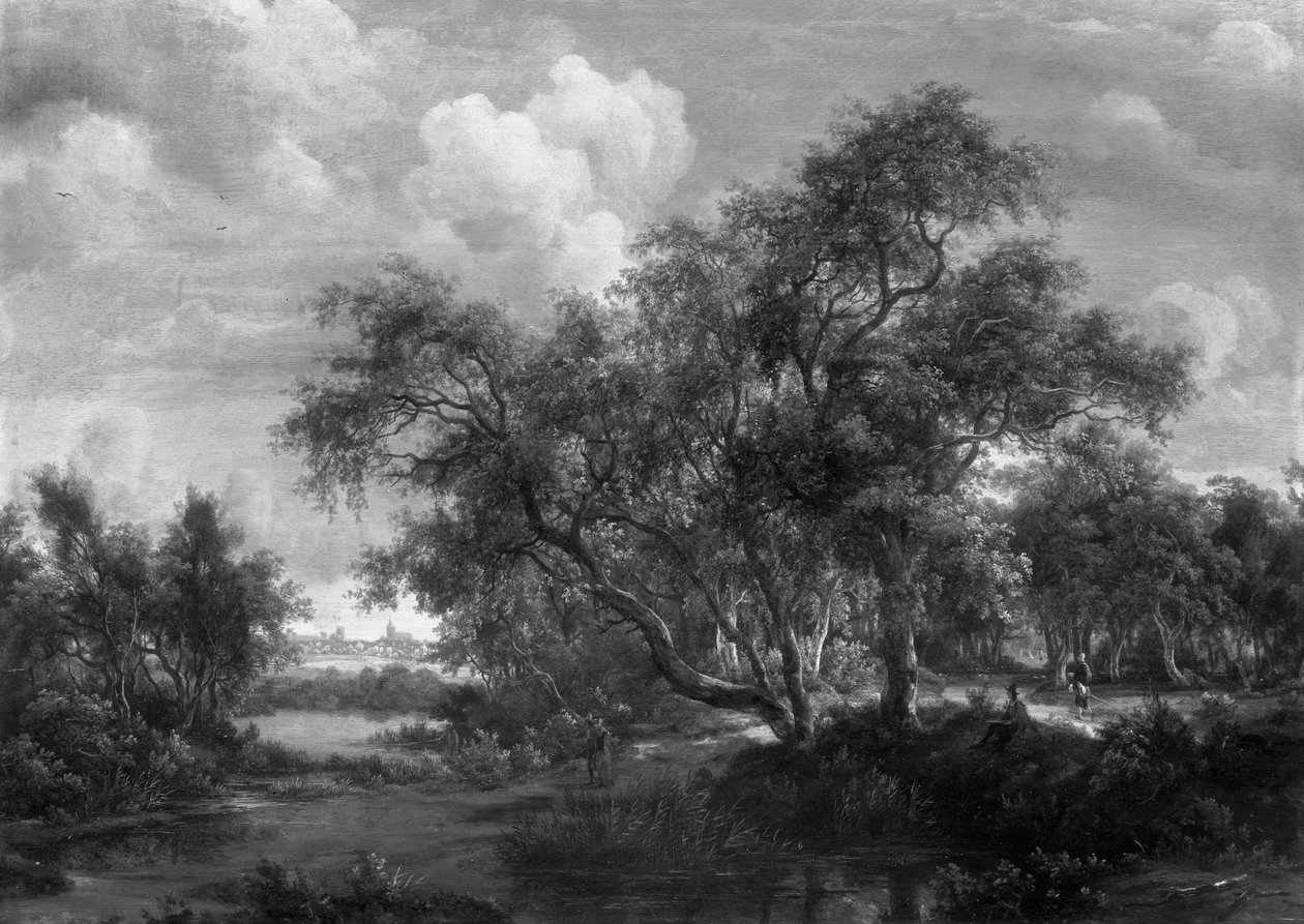 Metsäinen maisema tekijältä Meindert Hobbema