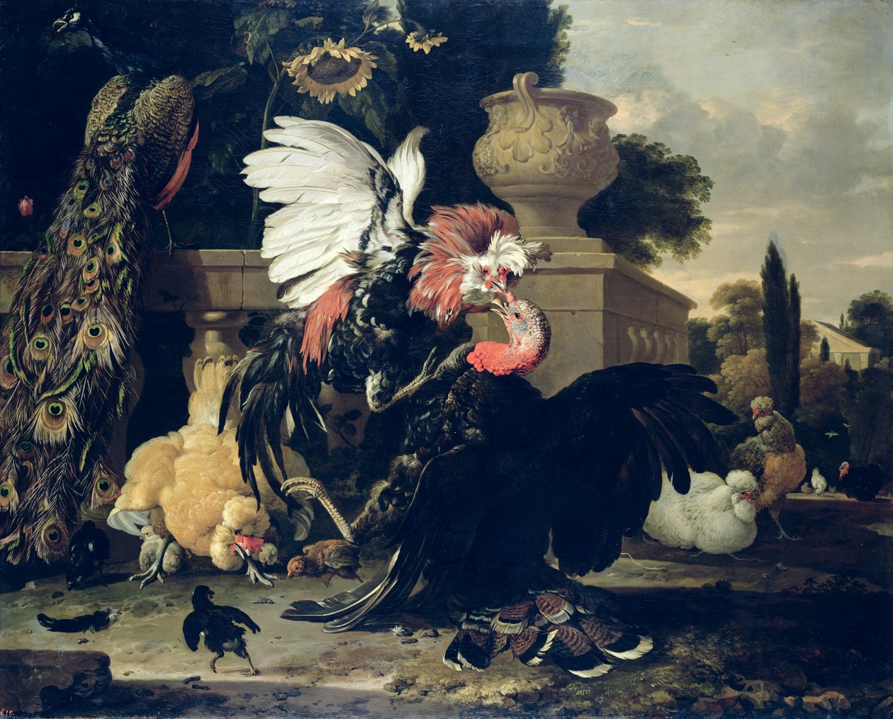 Taistelu Kukon ja Turkin välillä, 1668 tekijältä Melchior de Hondecoeter