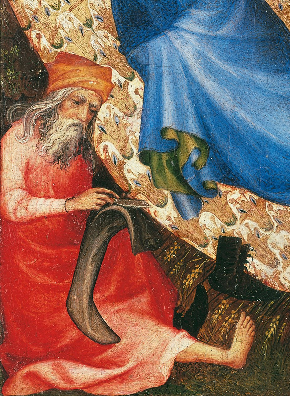 Syntymä (tempera paneelissa) (yksityiskohta numerosta 504419) tekijältä Melchior Broederlam