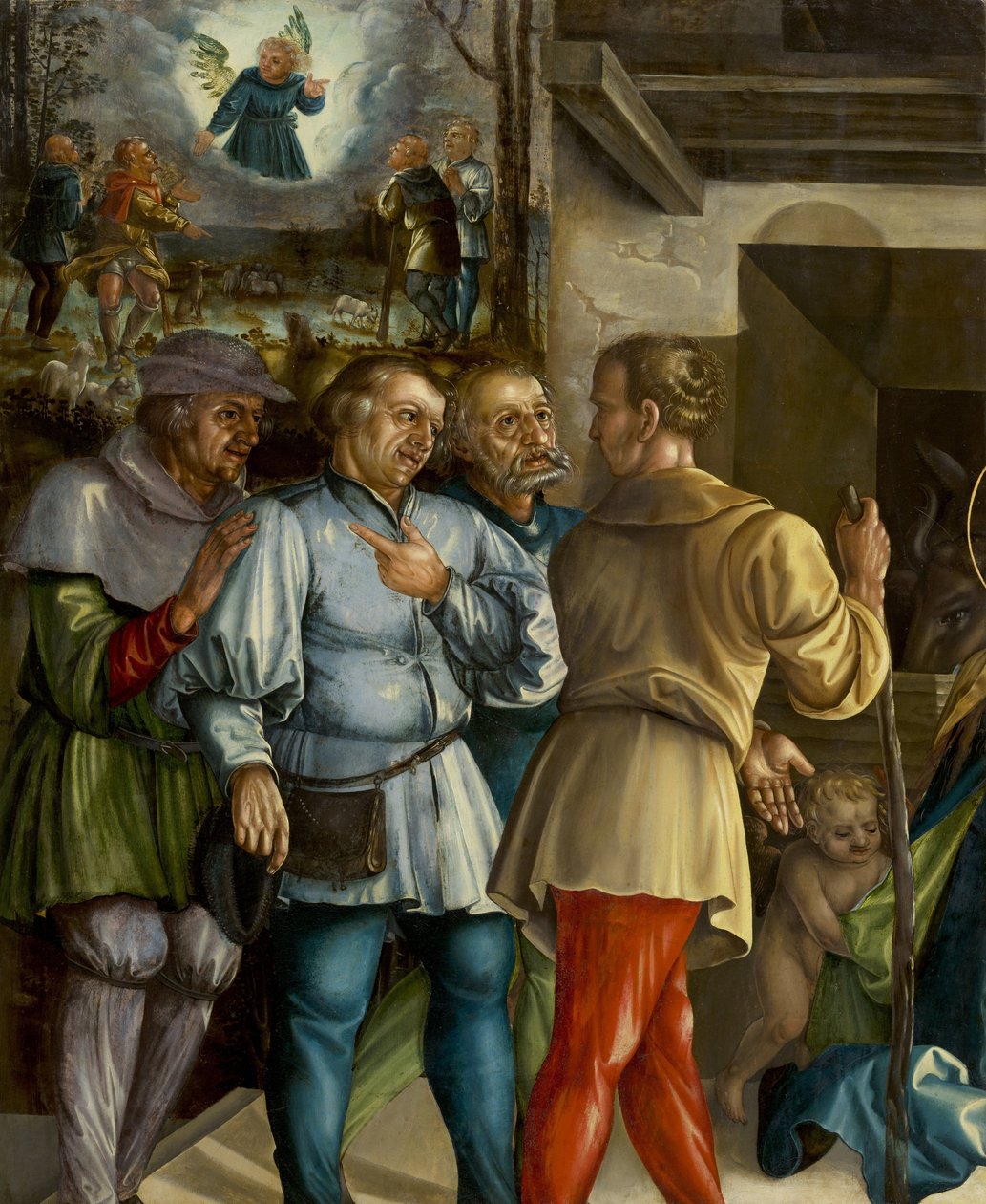 Feselen, Melchior (n. 1495-1538) Paimenten palvonta. Öljy puulle tekijältä Melchior Feselen
