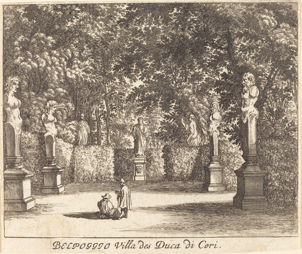 Balpoggio, Cerin herttuan huvila tekijältä Melchior Küsel after Johann Wilhelm Baur