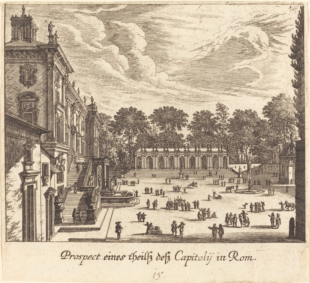 Capitoline, Rooma tekijältä Melchior Küsel after Johann Wilhelm Baur