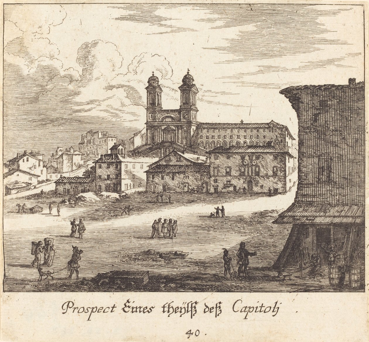 Kaupunkinäköala tekijältä Melchior Küsel after Johann Wilhelm Baur