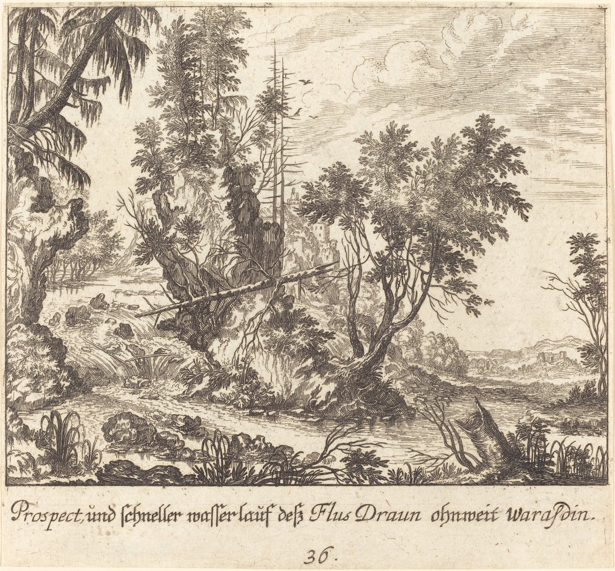 Draun-joki tekijältä Melchior Küsel after Johann Wilhelm Baur