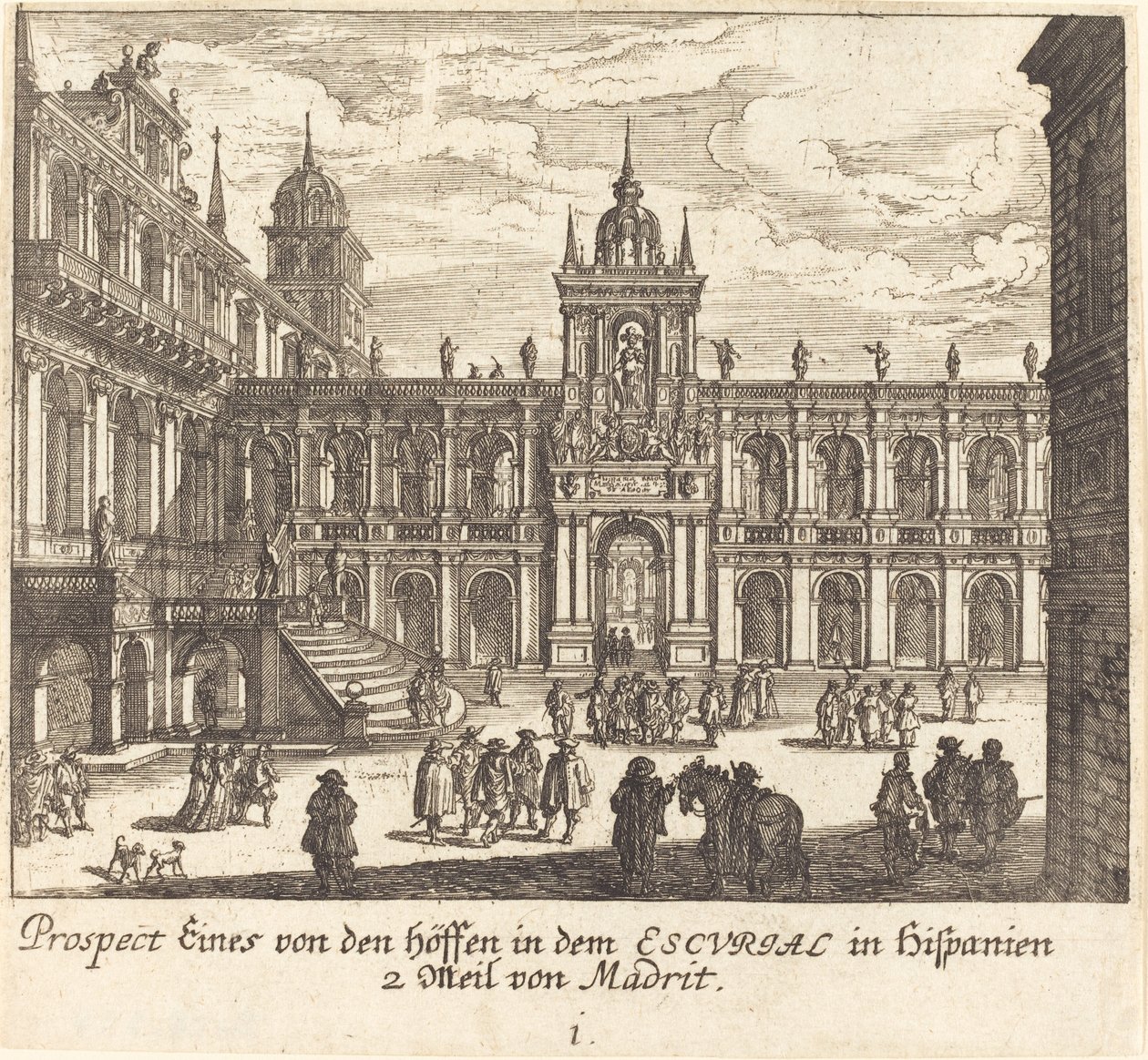 Escorial, Espanja tekijältä Melchior Küsel after Johann Wilhelm Baur