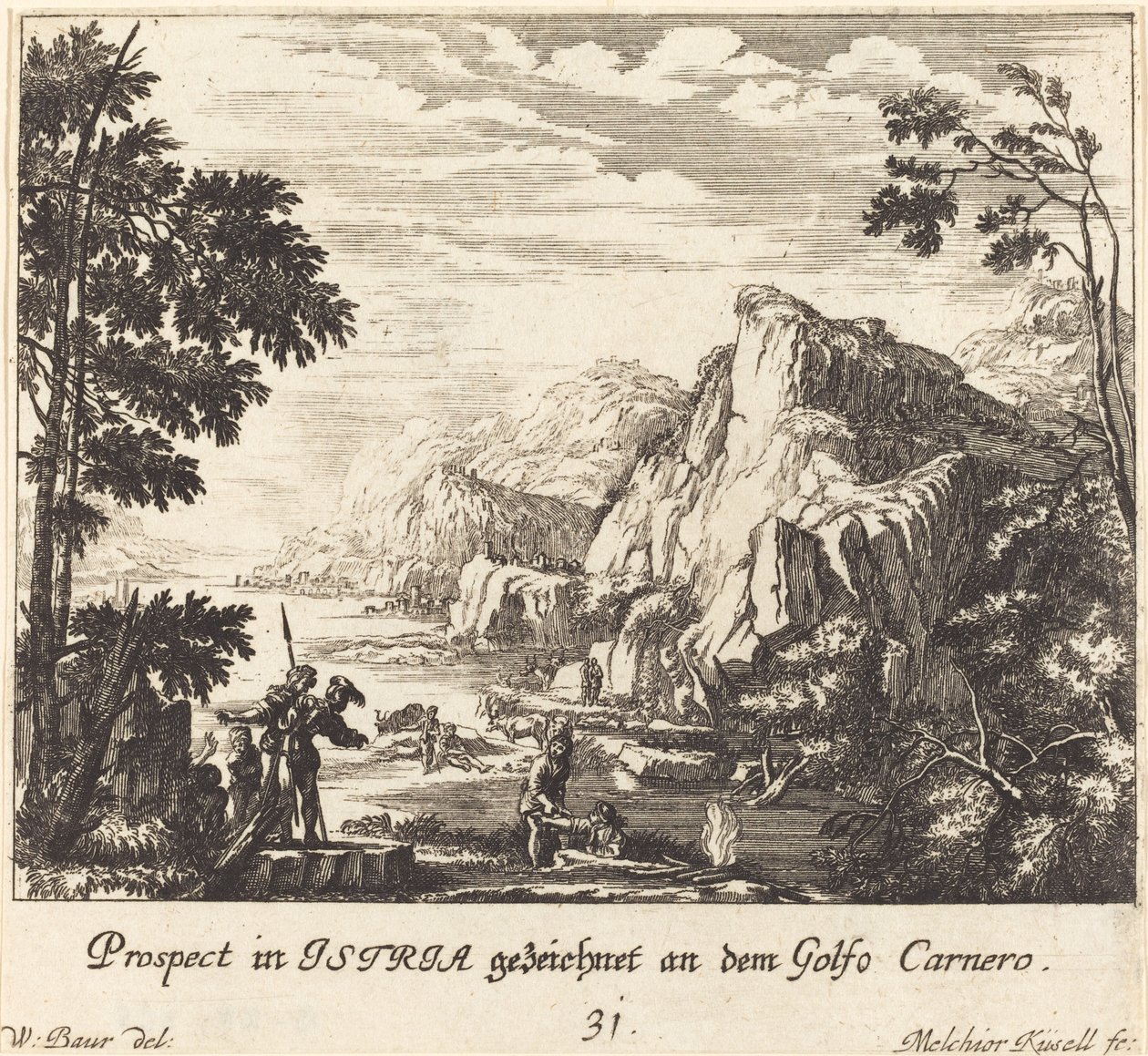 Istria, Lammaslahti tekijältä Melchior Küsel after Johann Wilhelm Baur