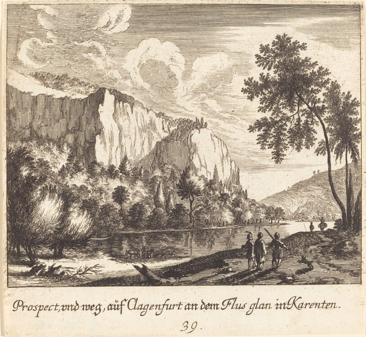 Mountain View, Clagenfurtfinnish tekijältä Melchior Küsel after Johann Wilhelm Baur
