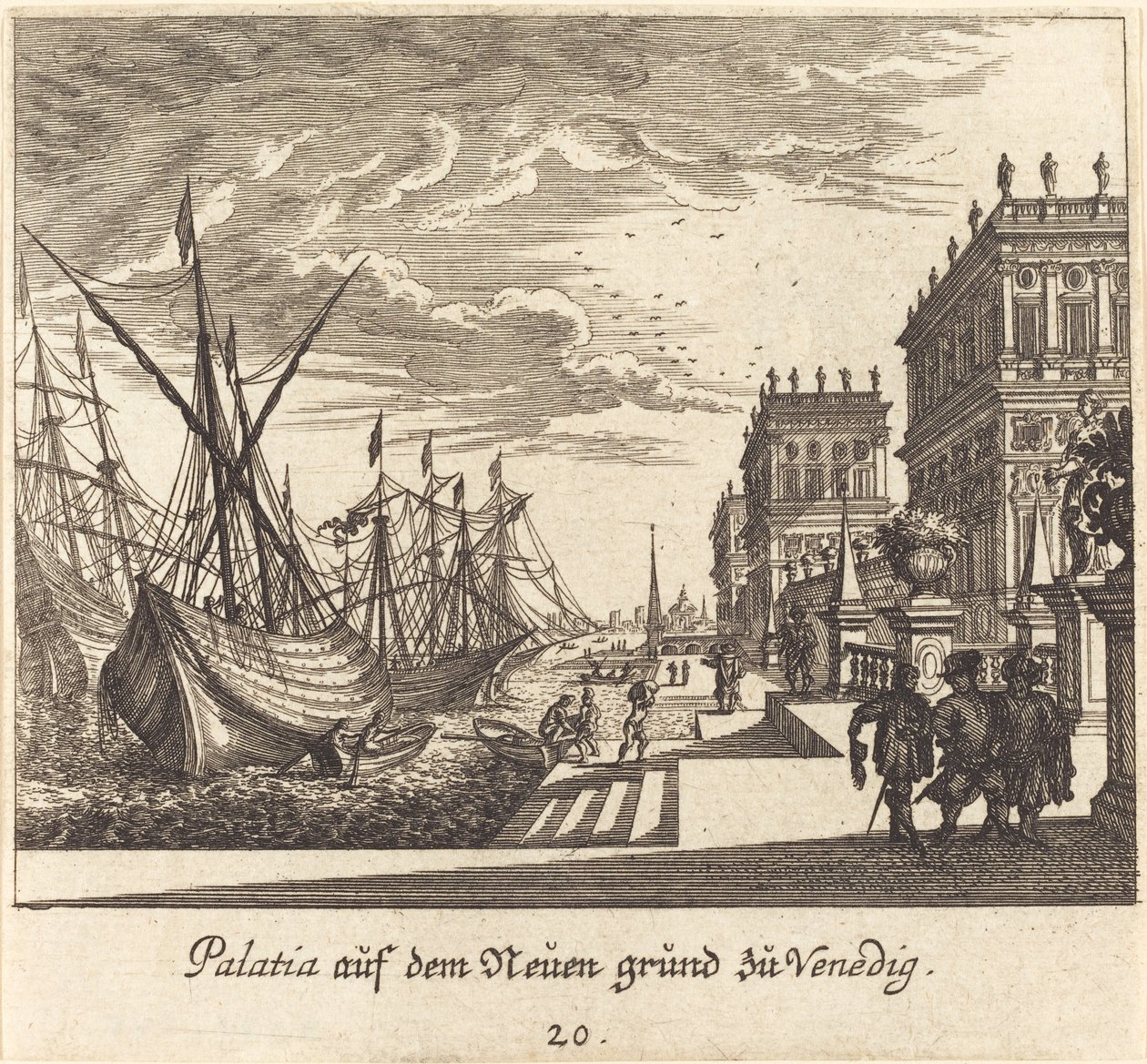 Palatsit, Venetsia tekijältä Melchior Küsel after Johann Wilhelm Baur