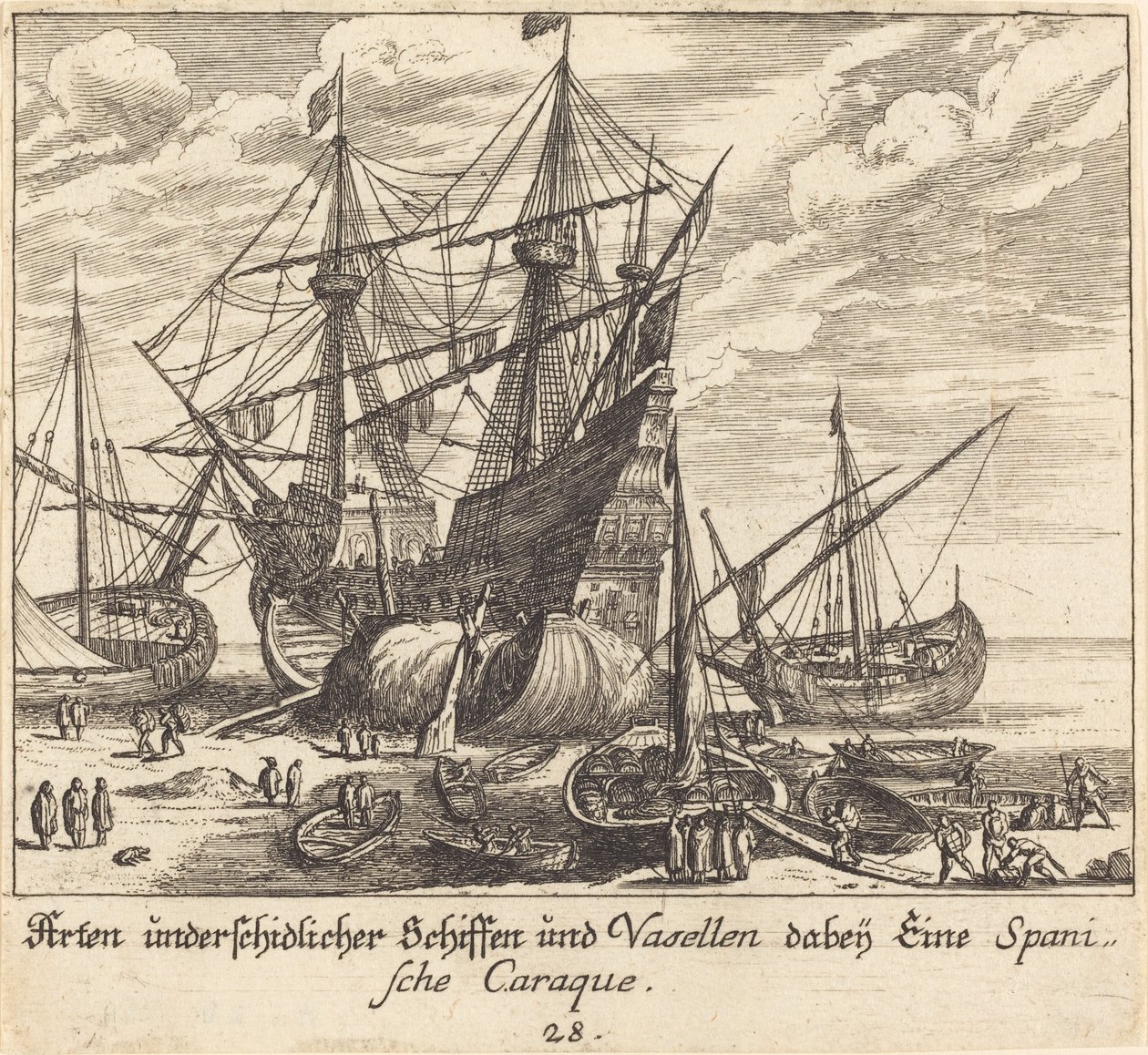 Laivat tekijältä Melchior Küsel after Johann Wilhelm Baur