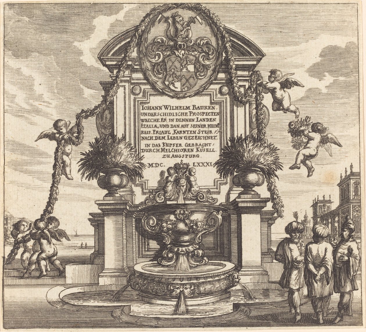 Nimilehti tekijältä Melchior Küsel after Johann Wilhelm Baur