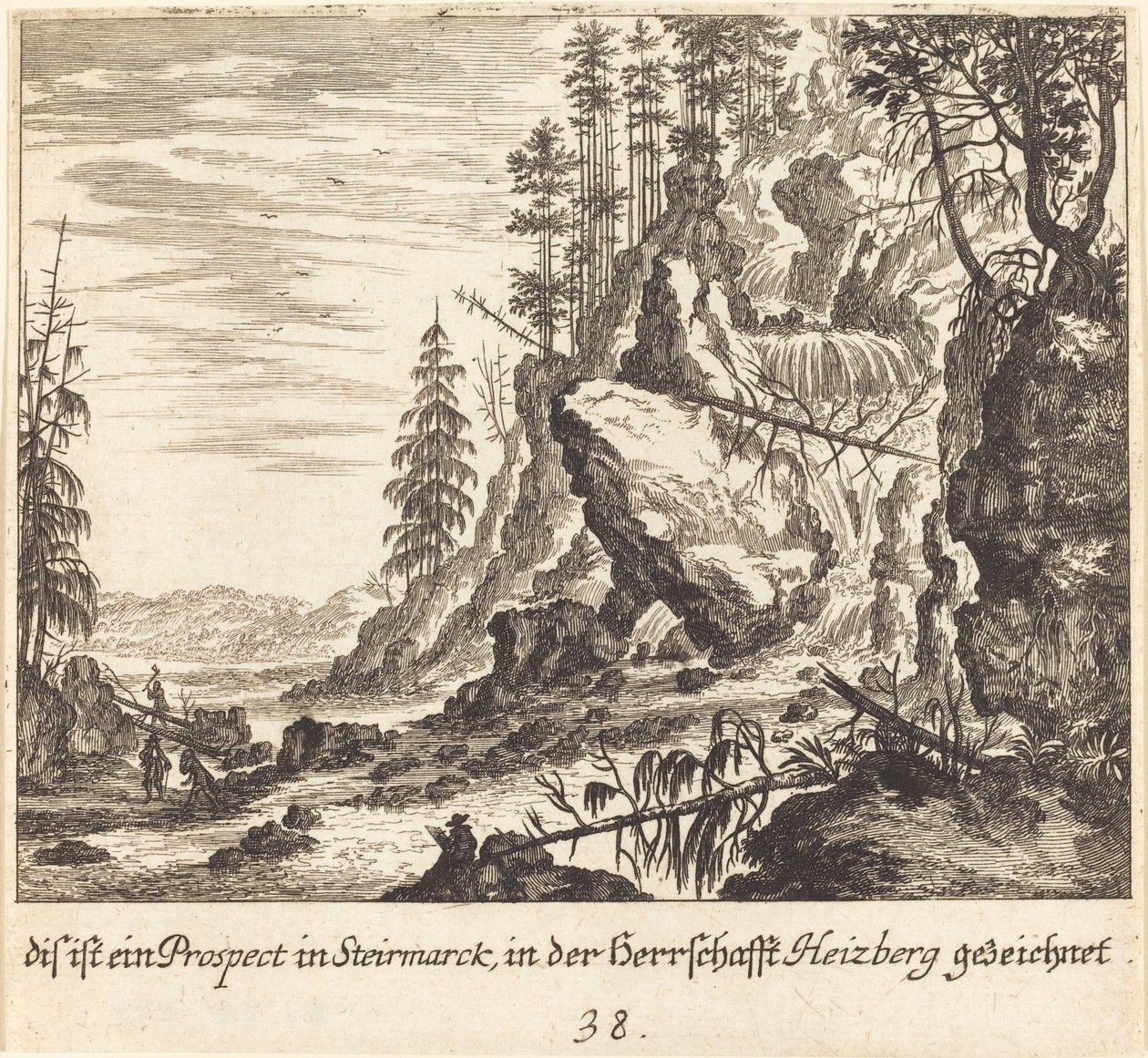 Näkymä Stairmarckissa tekijältä Melchior Küsel after Johann Wilhelm Baur