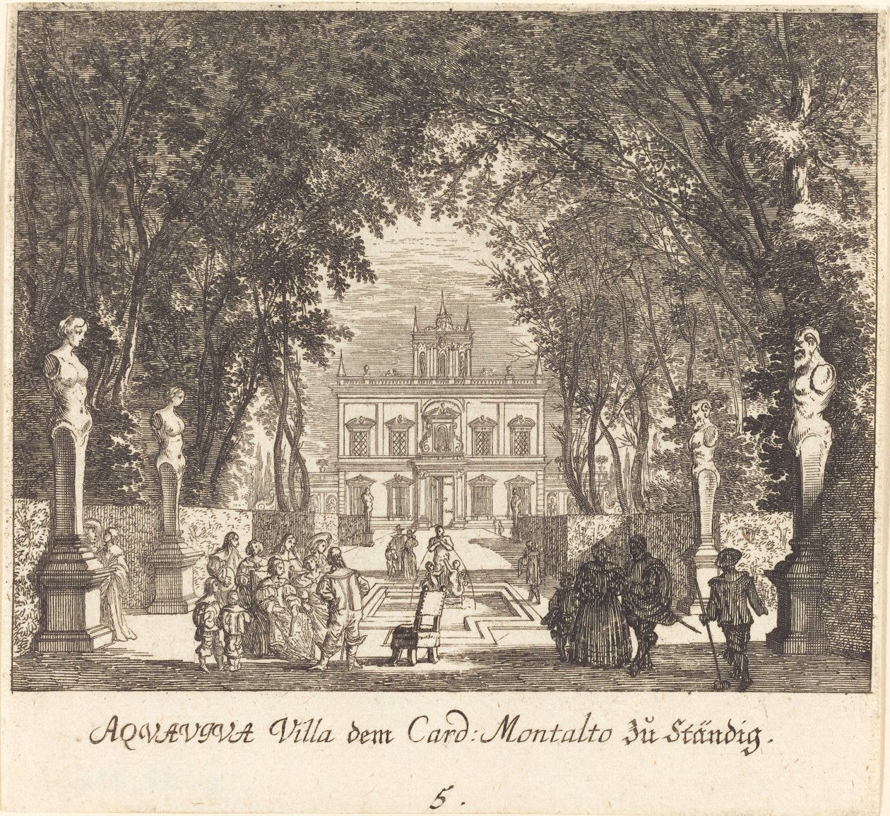 Villa Aquaviva tekijältä Melchior Küsel after Johann Wilhelm Baur