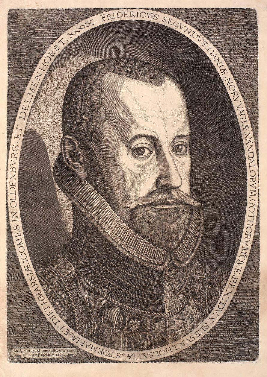 Kuningas Frederik II:n muotokuva tekijältä Melchior Lorck