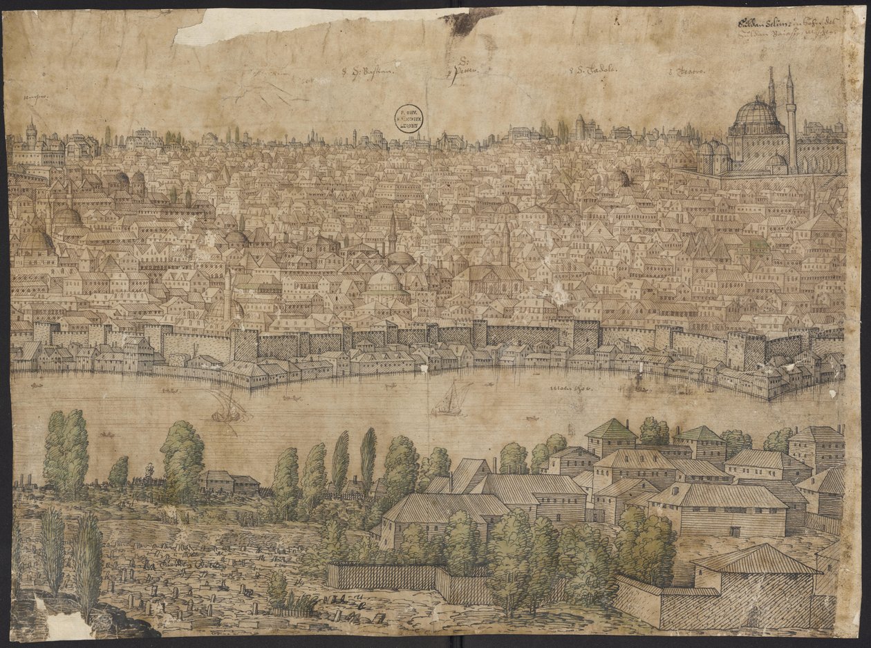 Konstantinopolin näkymä, arkki 14, Melchior Lorck, 1559 tekijältä Melchior Lorck