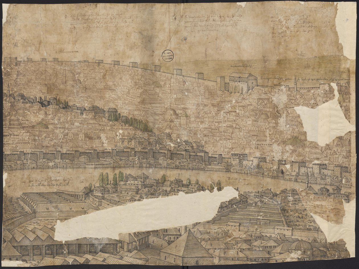 Konstantinopolin näkymä, arkki 16, Melchior Lorck, 1559 tekijältä Melchior Lorck