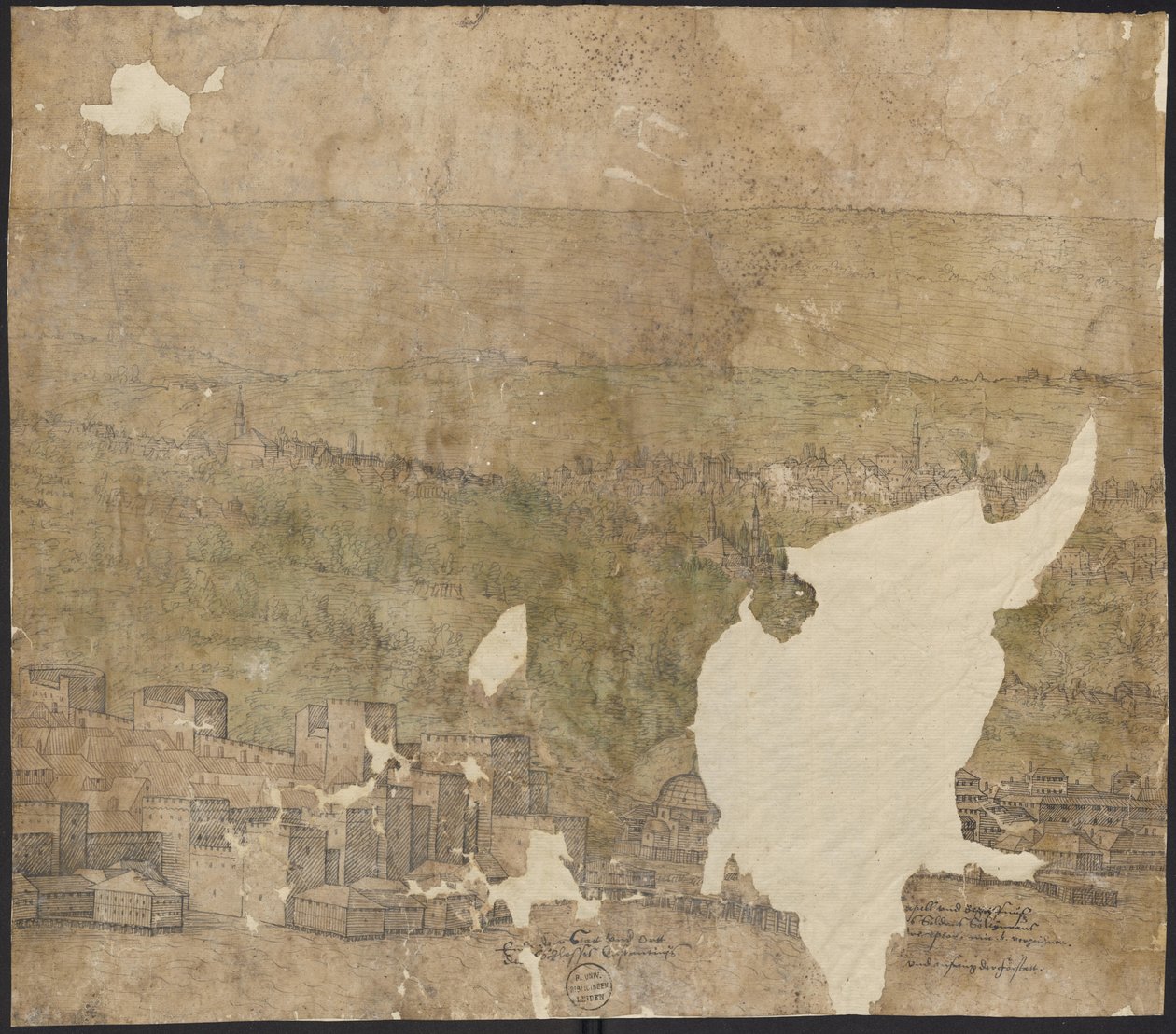 Konstantinopolin näkymä, arkki 18, Melchior Lorck, 1559 tekijältä Melchior Lorck