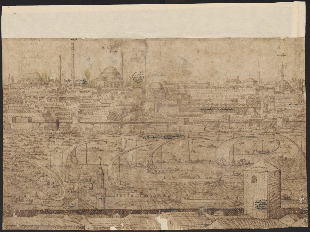 Konstantinopolin näkymä, arkki 8, Melchior Lorck, 1559 tekijältä Melchior Lorck