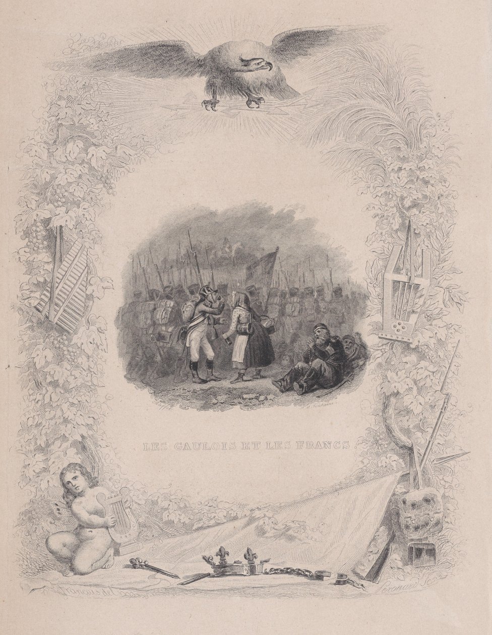 Gallialaiset ja frangit, Bérangerin lauluista, 1829 tekijältä Melchior Peronard