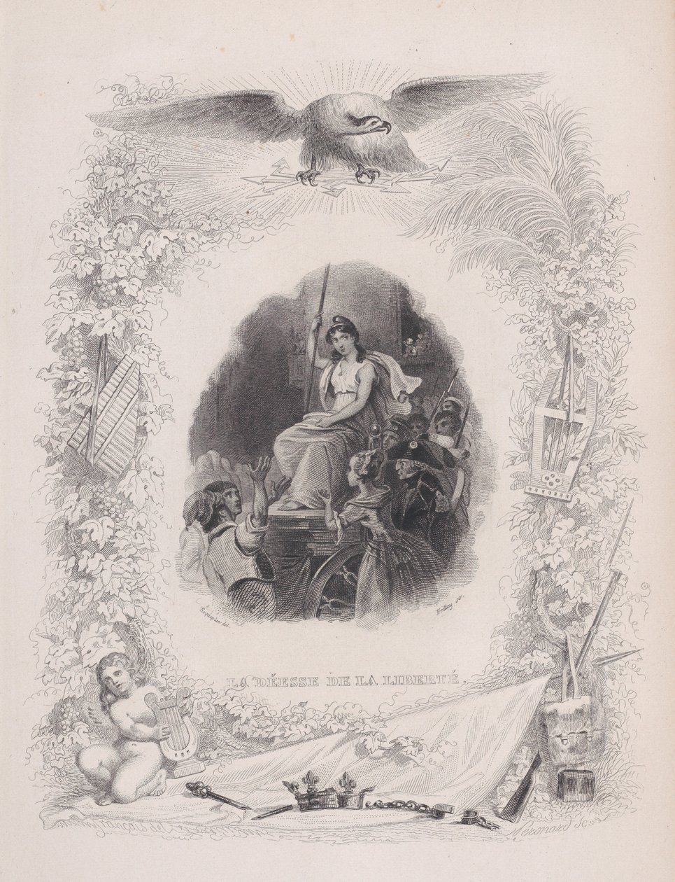 Vapauden jumalatar, Bérangerin lauluista, 1829 tekijältä Melchior Peronard