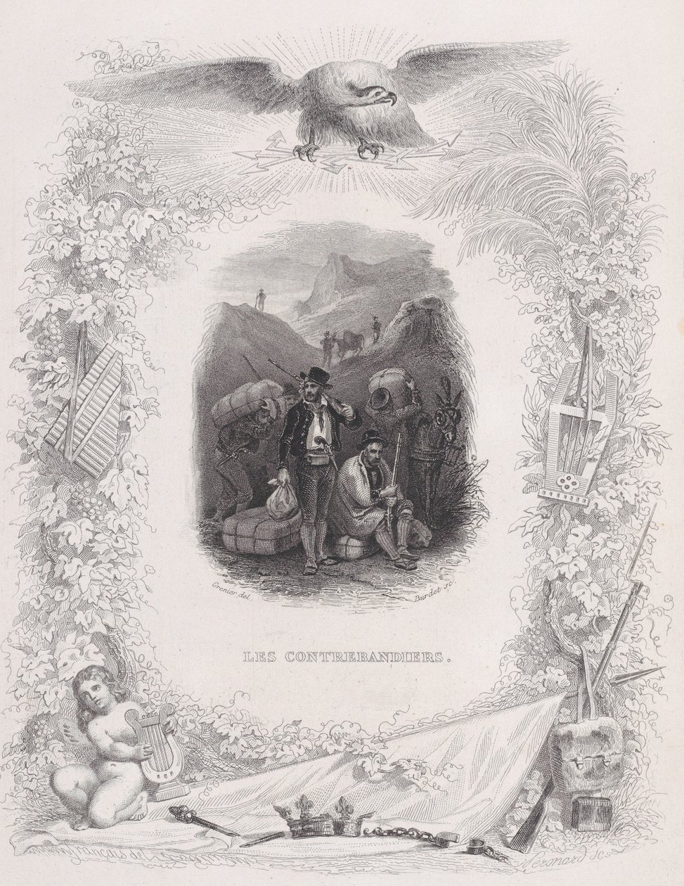 Salakuljettajat, The Songs of Béranger, 1829 tekijältä Melchior Peronard