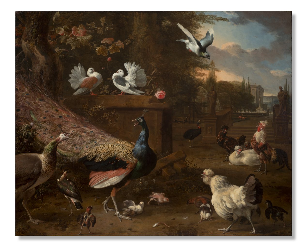 Menagerie, noin 1680 tekijältä Melchior de Hondecoeter