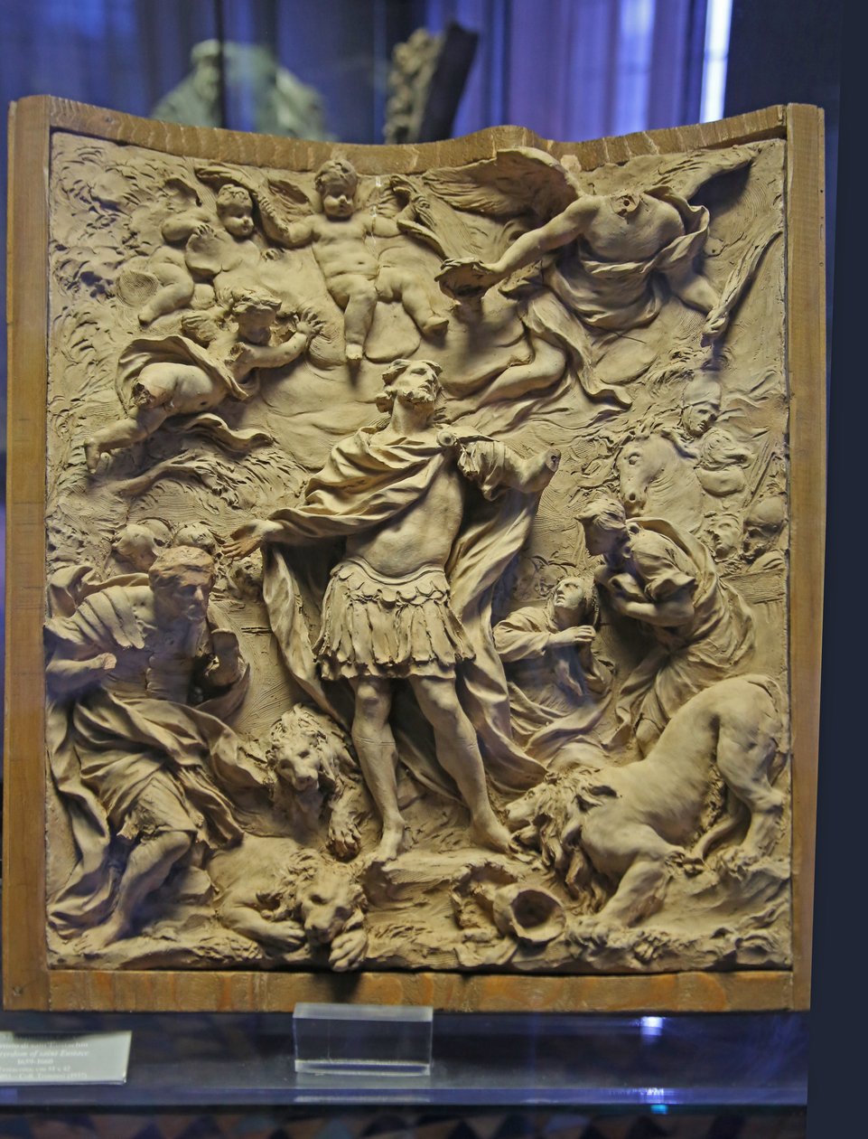 Pyhän Eustacuksen marttyyrikuolema, 1660 (stukki) tekijältä Melchiorre Cafa