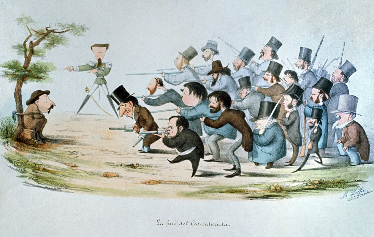 Karikaturistin loppu, 1860 tekijältä Melchiorre Delfico