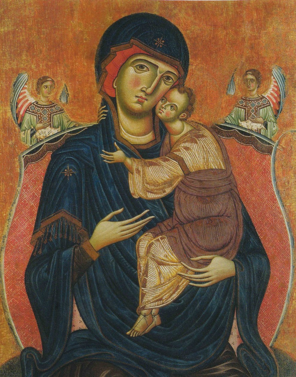 Madonna ja lapsi ja enkelit tekijältä Meliore di Jacopo