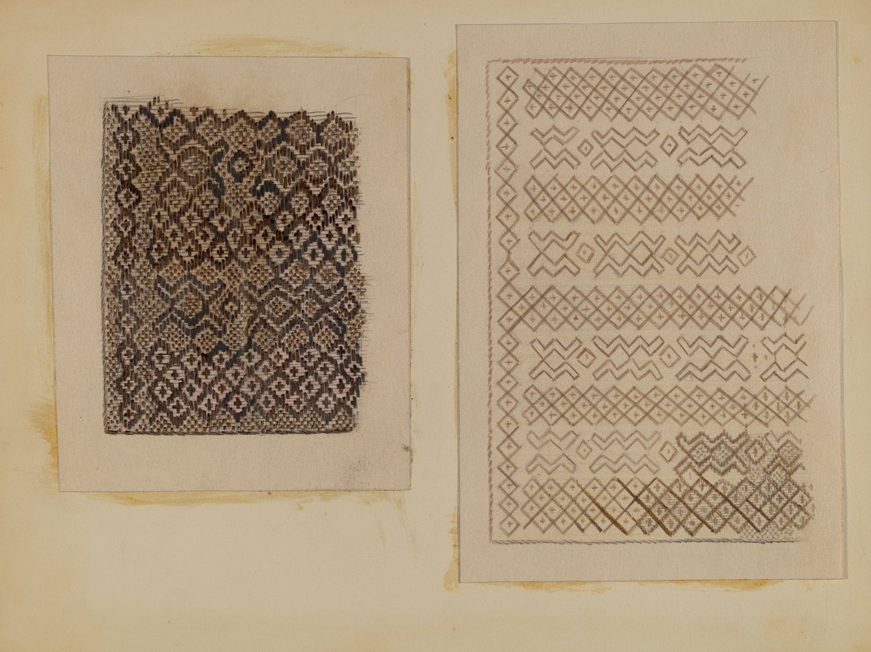Materiaali Kissanhännästä kudottu, n. 1935. tekijältä Melita Hofmann