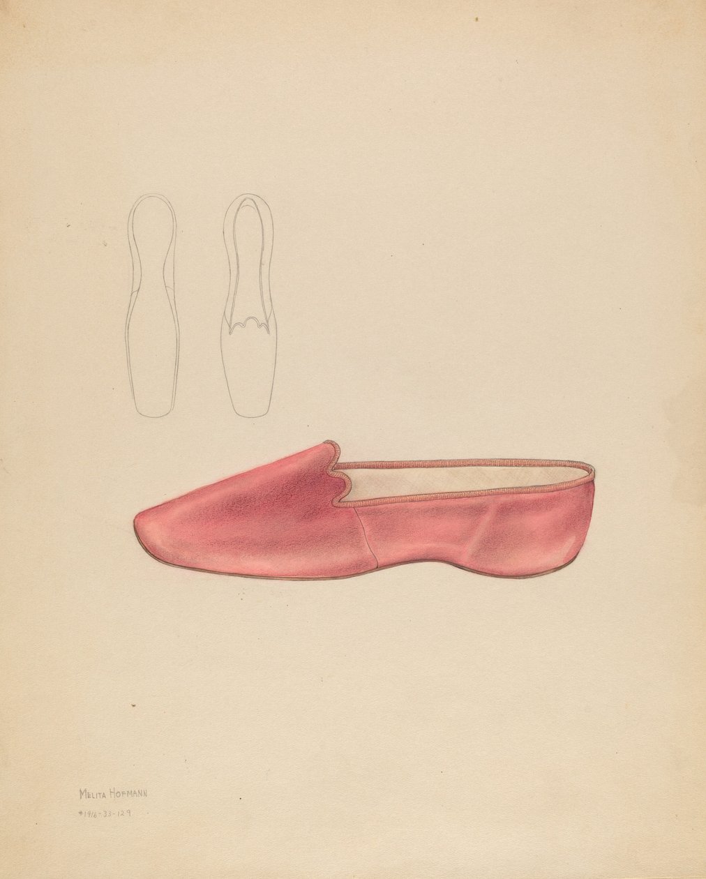 Naisten tossut, n. 1936. tekijältä Melita Hofmann