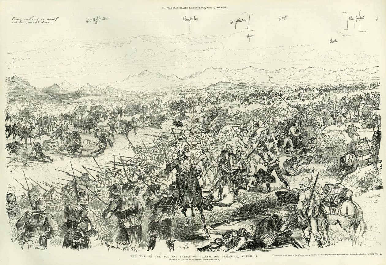 Tamain taistelu 13. maaliskuuta 1884 1884 tekijältä Melton Prior