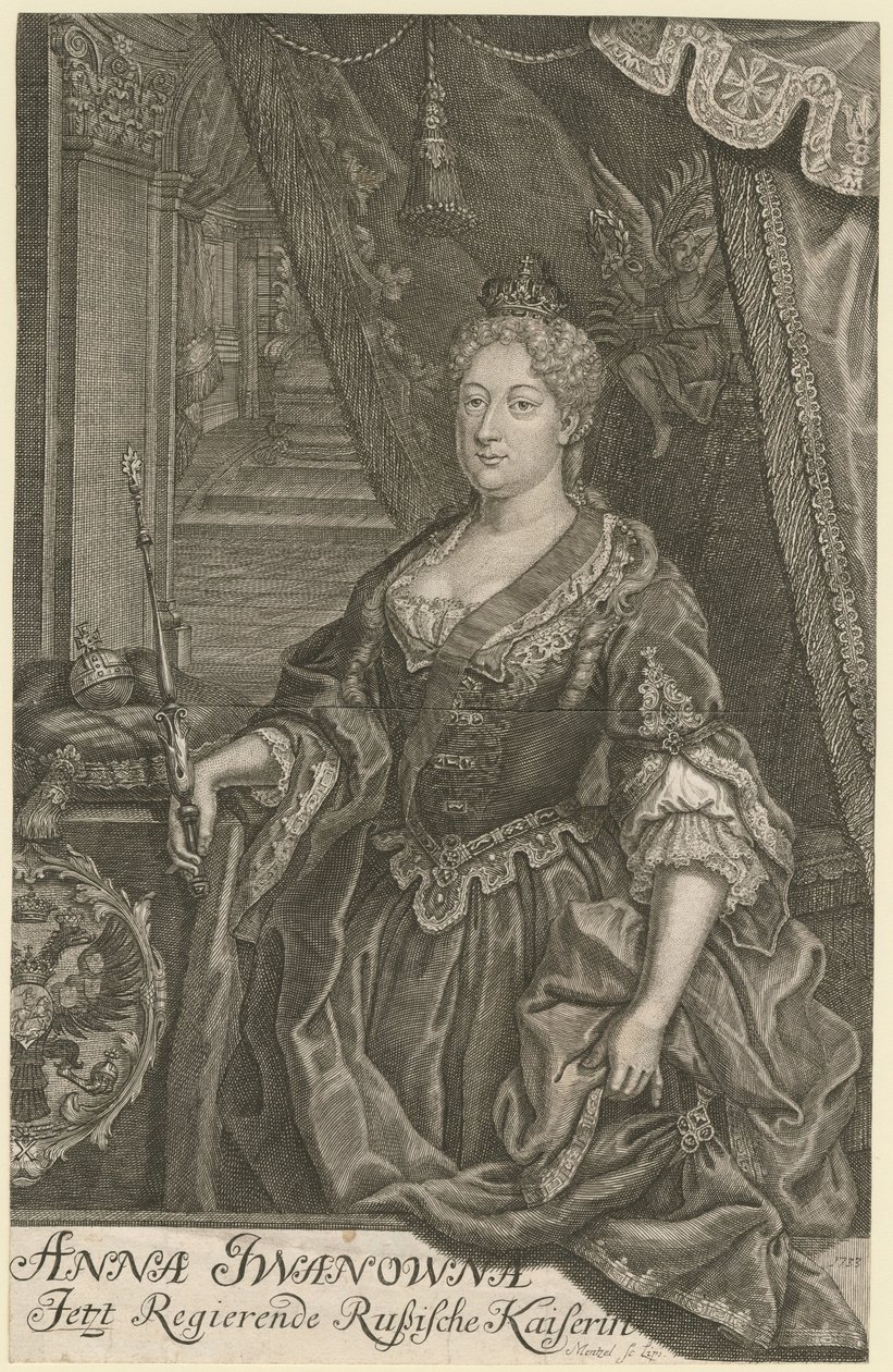 Keisarinna Anna Ioannovnan muotokuva 1693-1740, 1733 tekijältä Mentzel