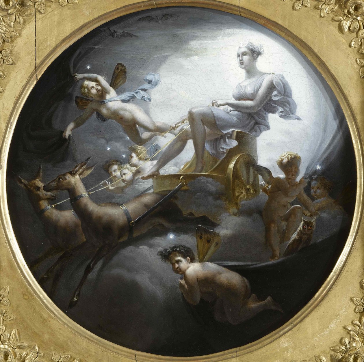 Diana vaunuissaan, 1821. tekijältä Merry Joseph Blondel