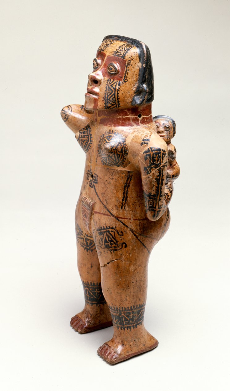 Nainen lapsen kanssa, Guanacaste, 500-800 (keraaminen) tekijältä Mesoamerican