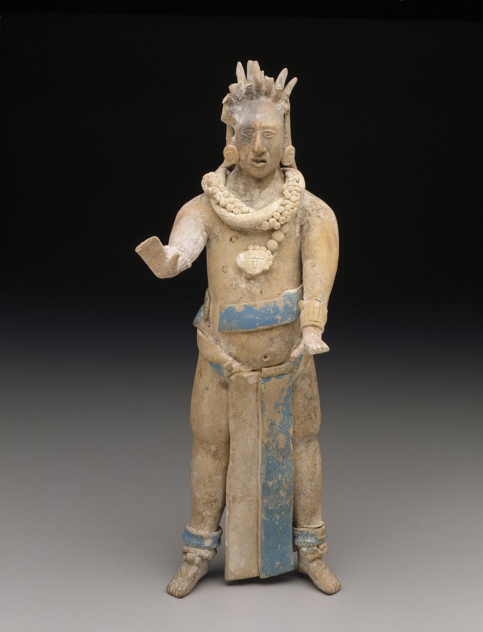 Figuriini: Seisova mies, myöhäinen klassikkokausi, 650-900 jKr (keramiikka ja maali) tekijältä Mesoamerican Mesoamerican