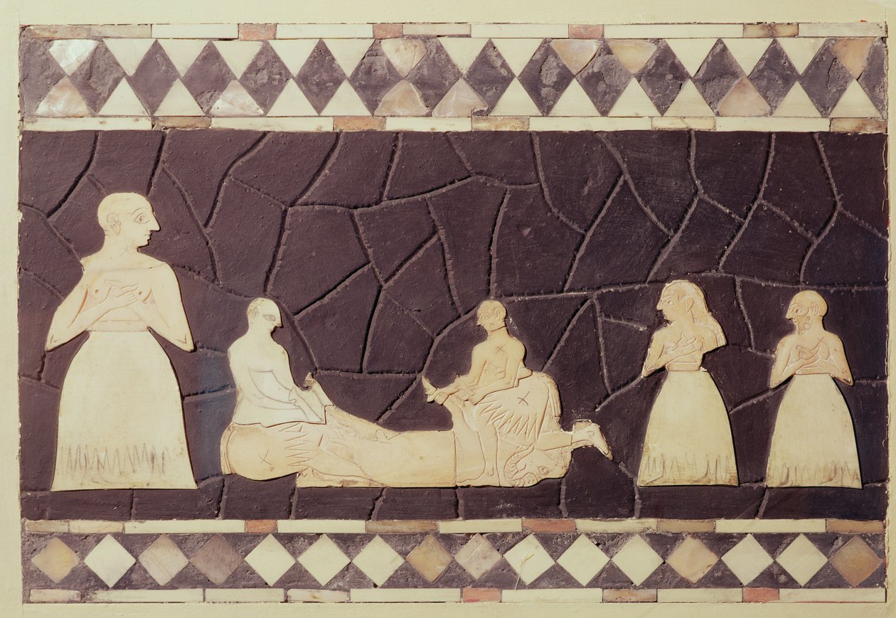 Uhrikohtaus (mosaiikki) tekijältä Mesopotamian