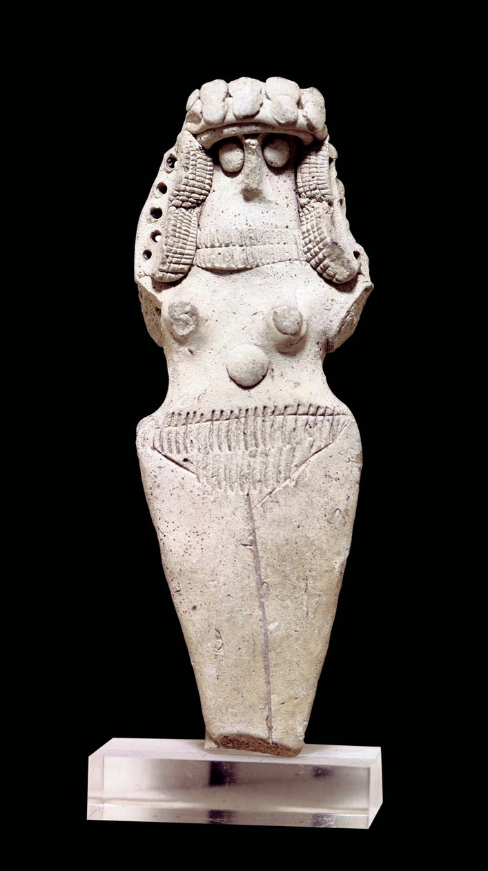 Mesopotamian taide: Alaston nainen. Terrakotta, 2. vuosituhat eKr. (noin 2000 eKr.). Tell Asmarilta (Esnunna Mesopotamiassa). Mitat: 0,106 x 0,045 x 0,018 m. Pariisi, Louvre-museo tekijältä Mesopotamian