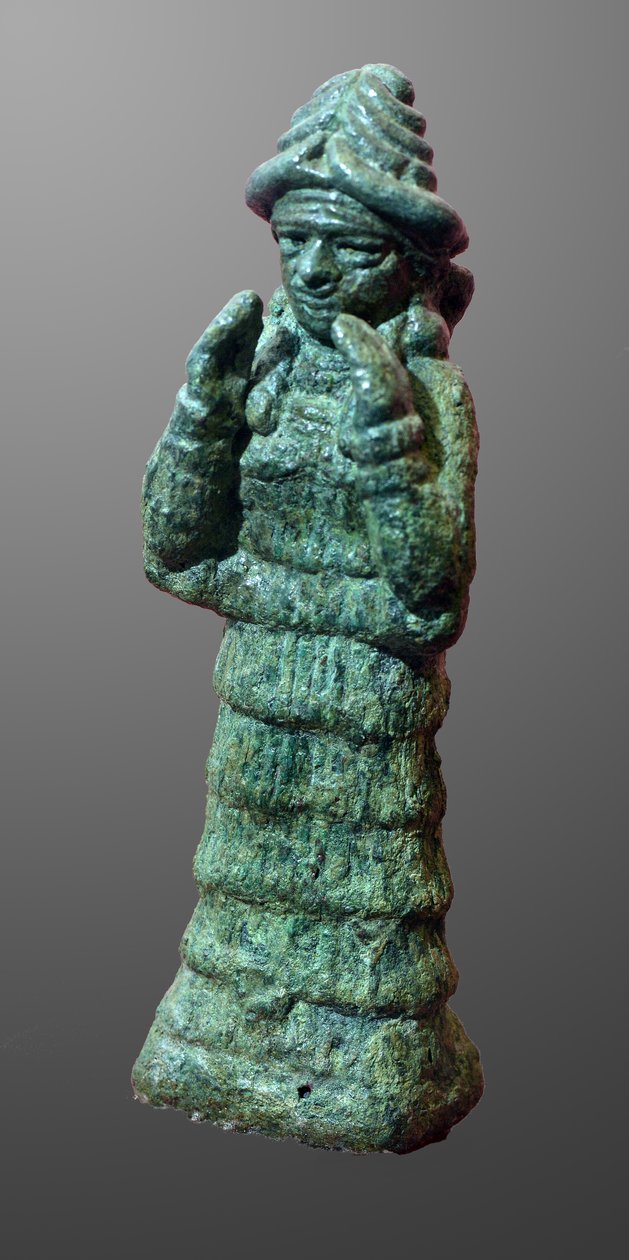 Suojelijajumalattar LAMA:n pronssihahmo, Mesopotamia n. 2035-1794 eKr. (pronssi) tekijältä Mesopotamian Mesopotamian