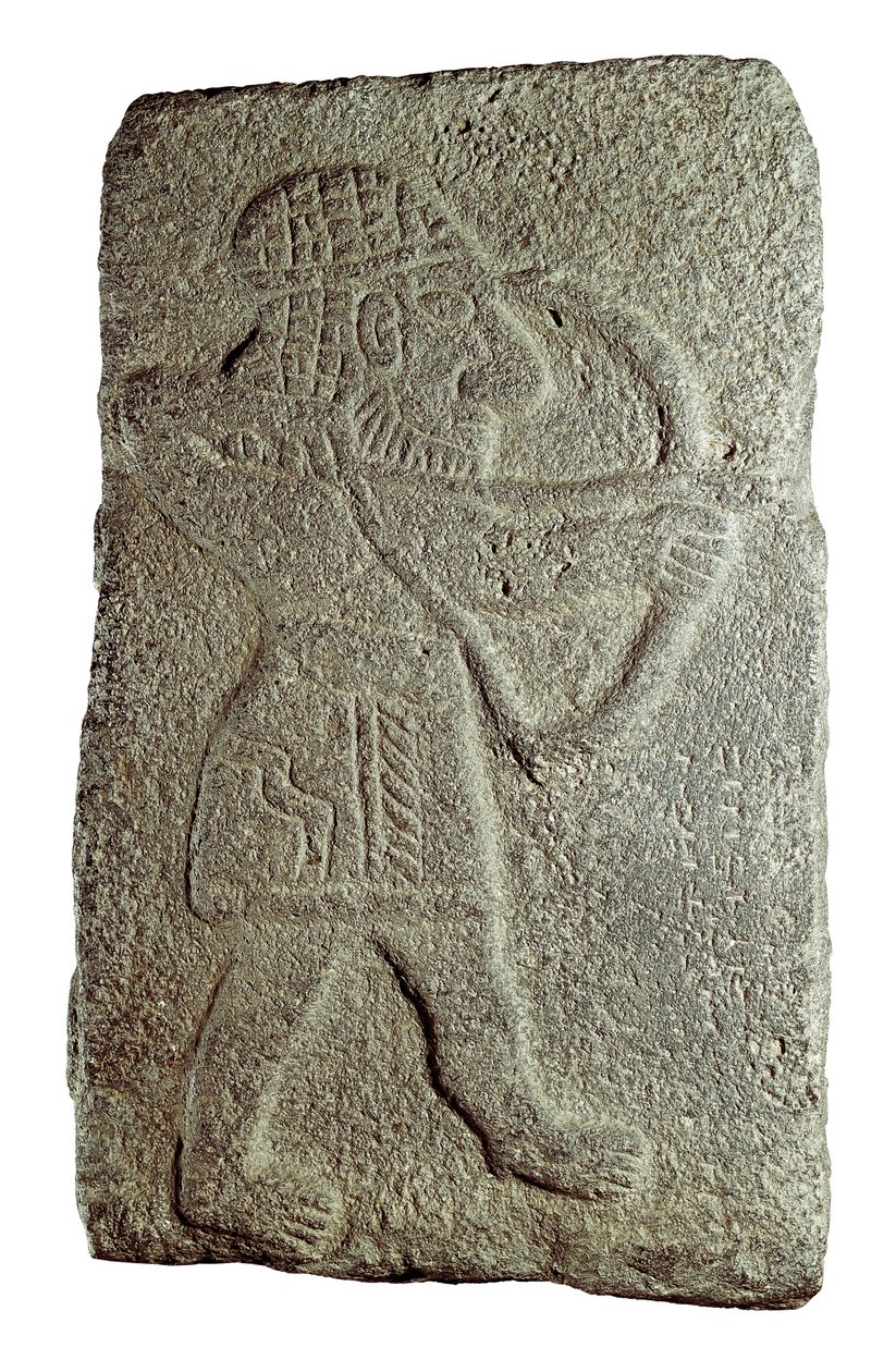 Heettiläinen jousimies, Guzanan kuninkaan Kaparan palatsista Tell Halafista (Syyria), 9. vuosisadalta eKr. (matala kohokuvio kivellä) tekijältä Mesopotamian Mesopotamian