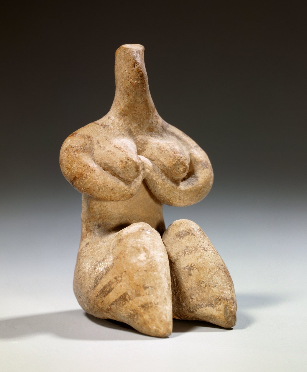Mesopotamie: fekoniittipatsas terrakottatyylisessä Halafissa. 4500 eaa. Pariisi, Louvre-museo tekijältä Mesopotamian Mesopotamian
