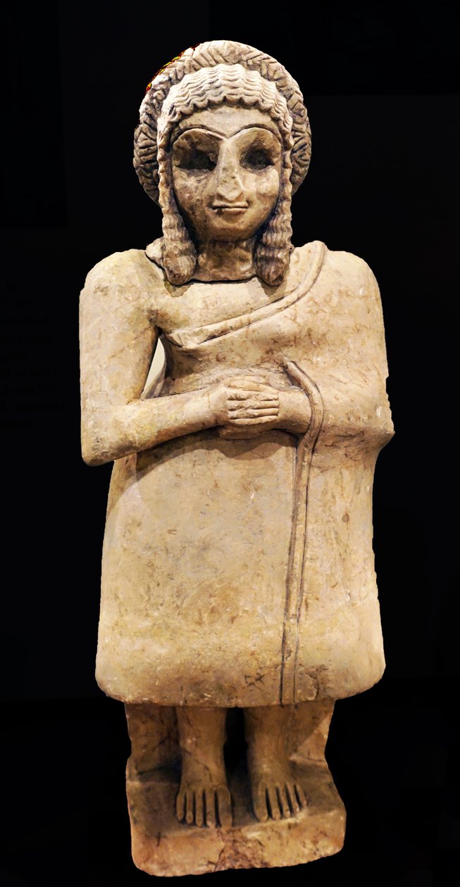 Naispalvojan patsas yksinkertaisessa mekossa, Khfajah, Mesopotamia, n. 2650-2550 eKr. (kipsi) tekijältä Mesopotamian Mesopotamian