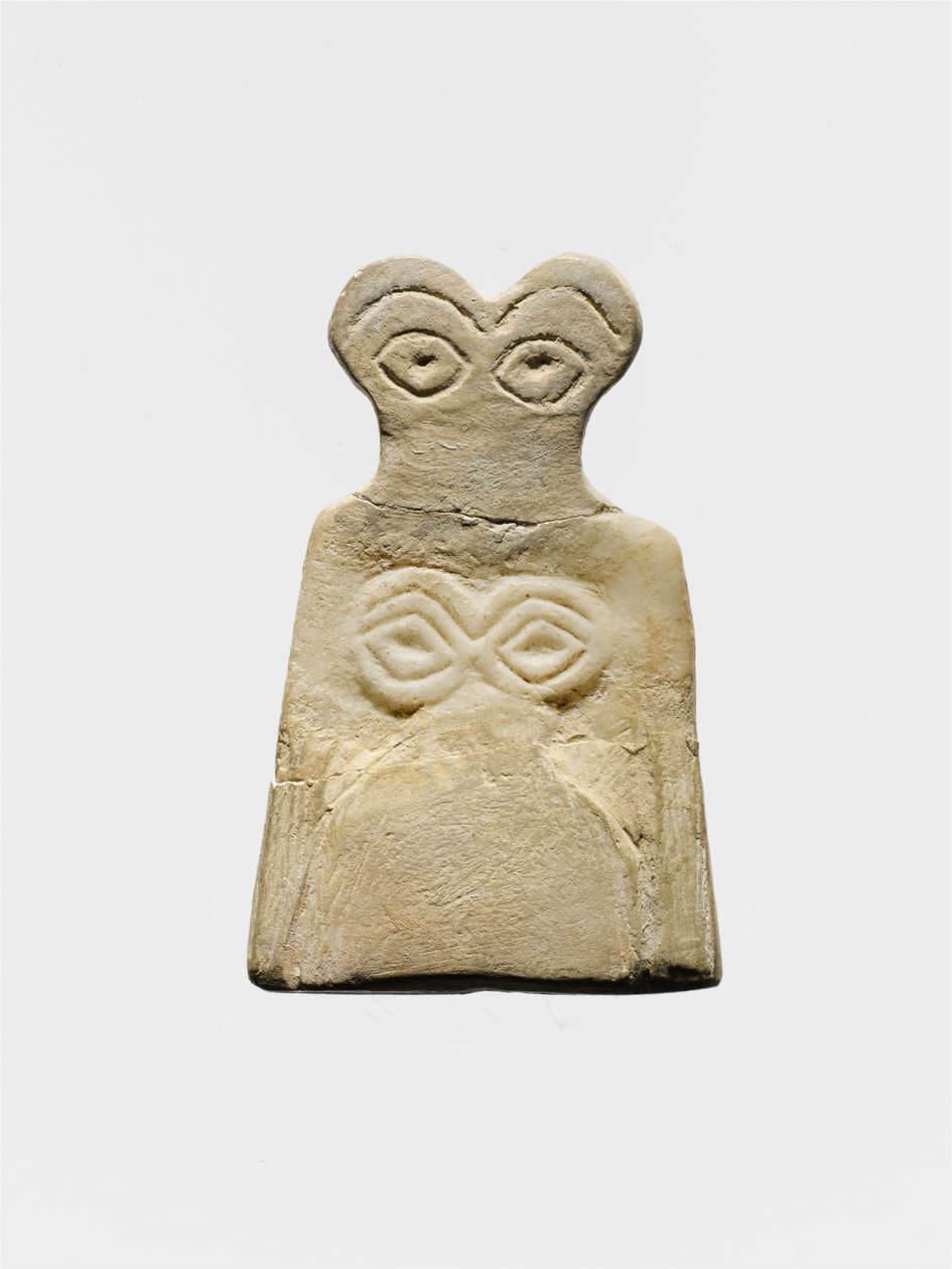Keski-Urukin silmä-idoli, noin 3700-3500 eaa. (kipsi alabasteri) tekijältä Mesopotamian School