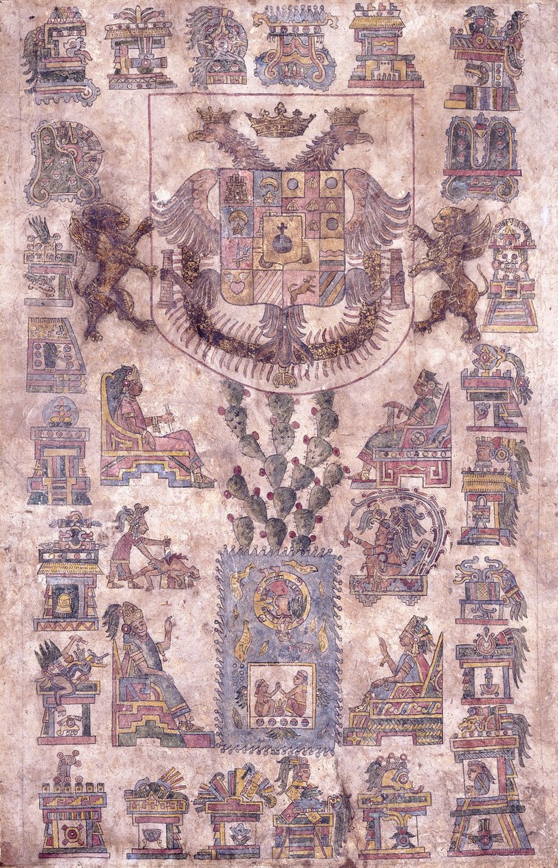 Valaistu asiakirja Meksikosta, jossa näkyy varakuningas Sotomayorin vaakuna, n. 1645 tekijältä Mexican School