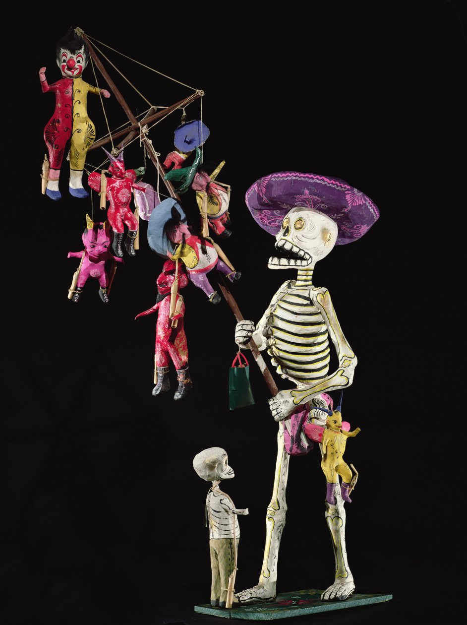 Kuolleiden päivä: Toy Peddler, Oaxaca (paperimassa) tekijältä Mexican School