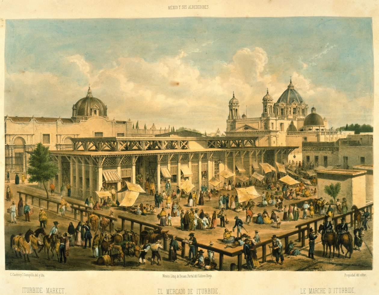 Iturbide Market, Old St. John Sq, Mexico City tekijältä Mexican School