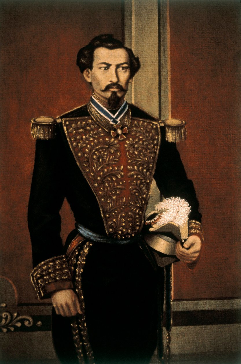 Muotokuva Miguel MIRAMONista (1831-1867), meksikolainen kenraali ja poliitikko (öljy kankaalle) tekijältä Mexican School